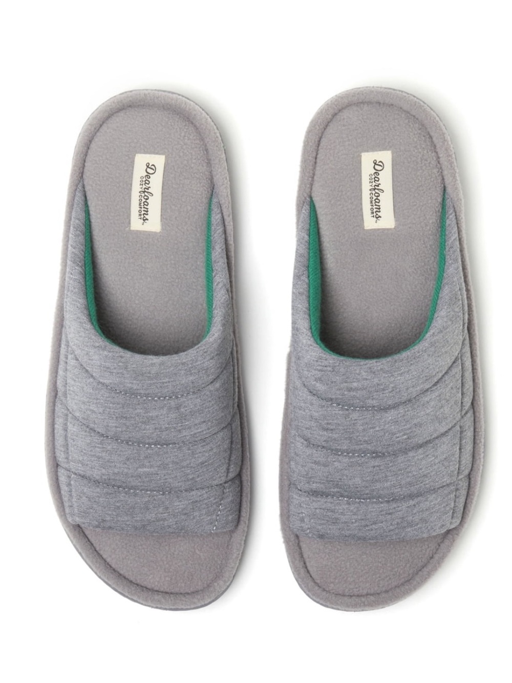 Dearfoams Cozy Comfort Men's Quilted Jersey Slide Slippers Size XL (13-14)